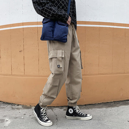 Men Cargo Pants Retro Classic Spring and Autumn Men's Workwear Men's Simple Loose Casual Pants