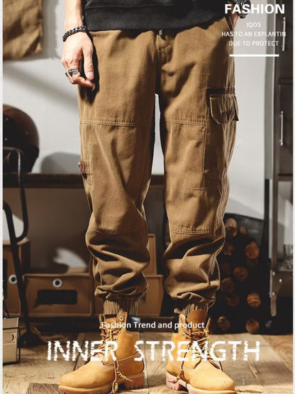 Men Cargo Pants Retro Classic Overalls Men's Spring and Autumn Loose Casual Trousers