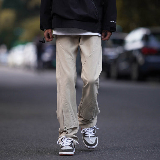 Men Cargo Pants Retro Classic Cargo Pants Men Spring and Autumn Straight Loose Casual Pants