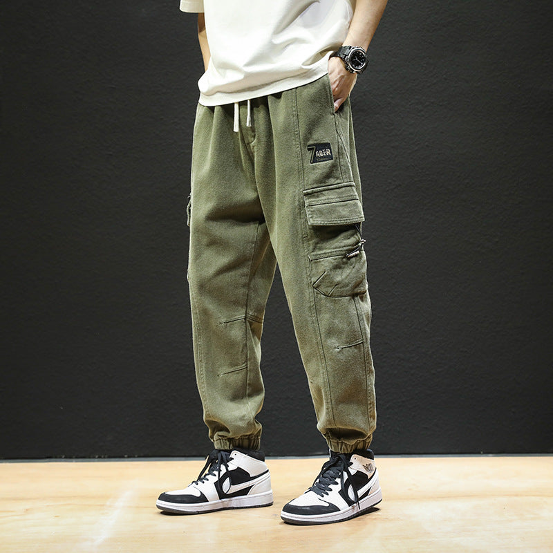 Men Cargo Pants Retro Classic Spring Loose Men's Casual Trousers