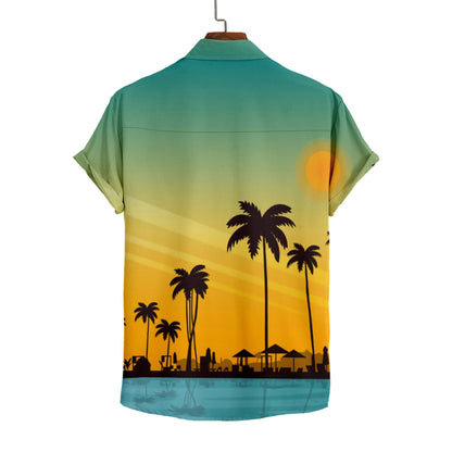 Men Beach Leisure T Shirts Printed Short Sleeve Shirt Beach