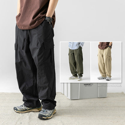 Men Cargo Pants Retro Classic Menswear Fashion Brand Workwear Short Sleeve Casual Pants Suit Men