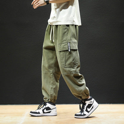 Men Cargo Pants Retro Classic Men's Spring Pure Cotton Casual Pants Sports Pants