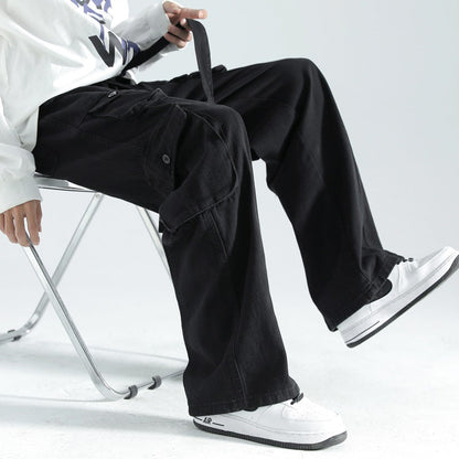 Men Cargo Pants Retro Classic Workwear Pants Men's Spring and Autumn Trendy Trousers