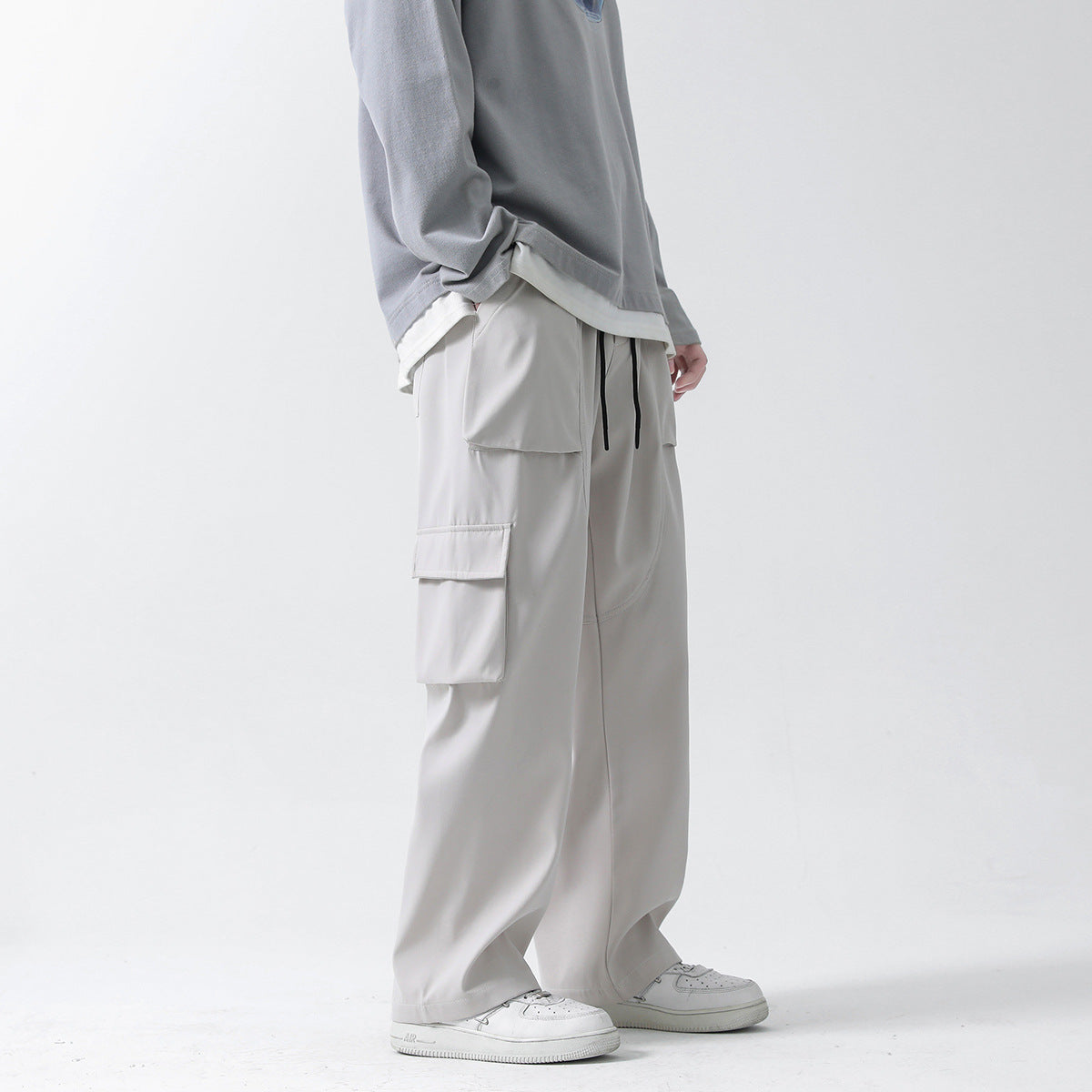 Men Cargo Pants Retro Classic Spring Loose Men's Straight Casual Pants Sports Trousers