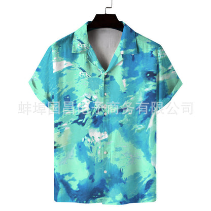 Men Beach Leisure T Shirts Spring Men's Short Sleeve