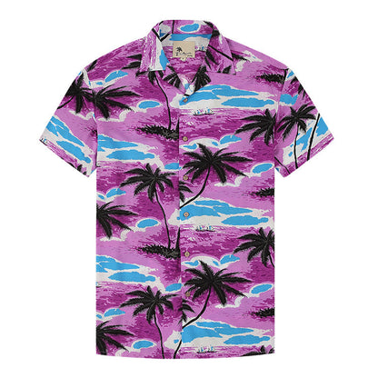 Men Beach Leisure T Shirts Short Sleeve Casual Shirt Men's Summer Printed Shirt