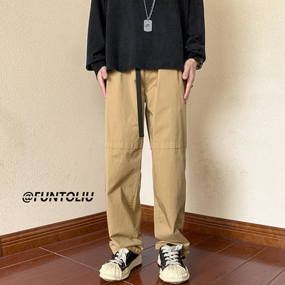 Men Cargo Pants Retro Classic Workwear Pants Male Spring and Autumn Casual Pants Straight-Leg Trousers