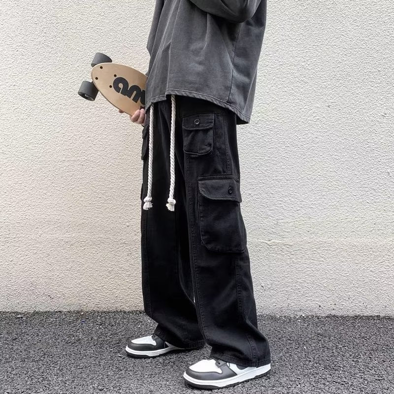 Men Cargo Pants Retro Classic Loose Retro Casual Trousers