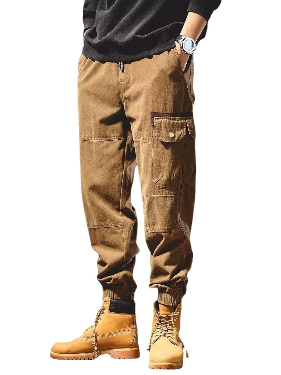 Men Cargo Pants Retro Classic Overalls Men's Spring and Autumn Loose Casual Trousers