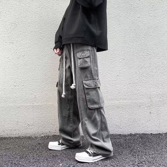 Men Cargo Pants Retro Classic Loose Retro Casual Trousers