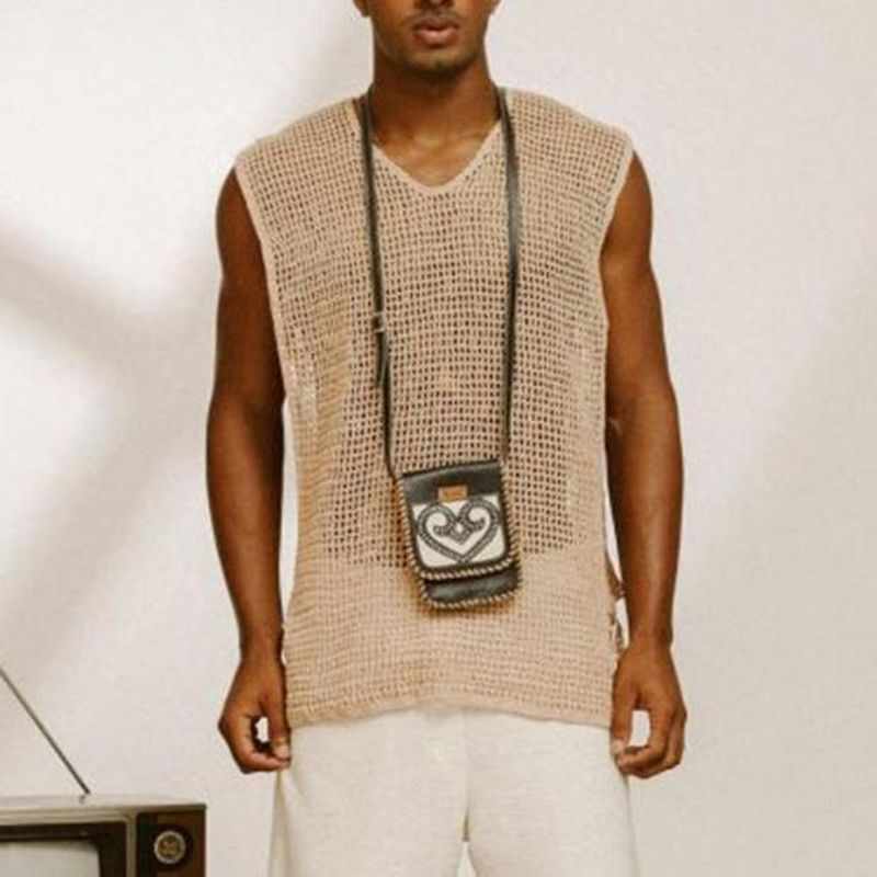 Rave Outfits Mens Vest Mesh Base Clothing