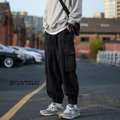 Men Cargo Pants Retro Classic Men Autumn and Winter Boys