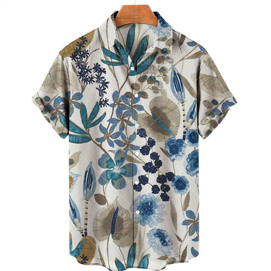 Men Beach Leisure T Shirts Men's Short Sleeve Shirt Printed Shirt