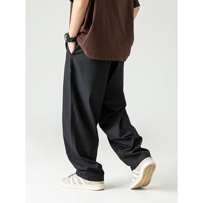 Men Cargo Pants Retro Classic Spring Loose Trousers Simple All-Matching Casual Trousers Men