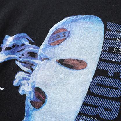 Men Long Sleeve T Shirt Spoof Masked Man like Printing Hip Hop Loose