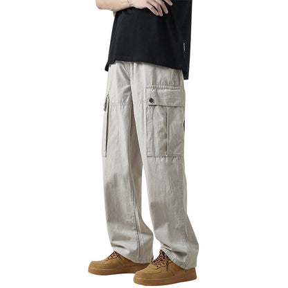 Men Cargo Pants Retro Classic Overalls Men's Autumn Loose