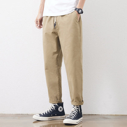 Men Cargo Pants Retro Classic Men's Summer Casual Pants Loose Straight All-Matching Workwear Pants