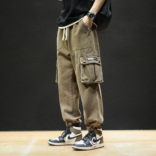 Men Cargo Pants Retro Classic Men's Spring Loose Casual Pants