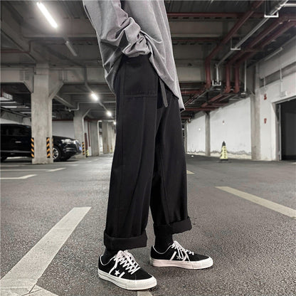 Men Cargo Pants Retro Classic Workwear Pants Men's Autumn Loose Straight Casual Trousers