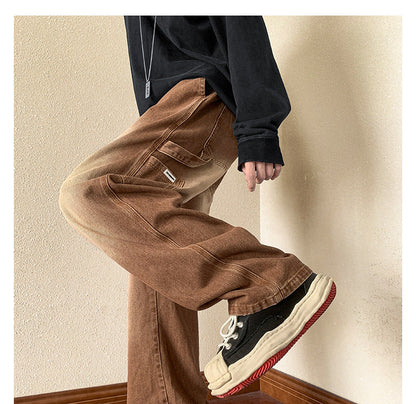 Men Cargo Pants Retro Classic American Jeans Men Autumn Loose Straight Pants