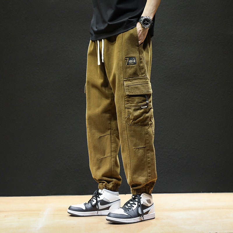 Men Cargo Pants Retro Classic Spring Loose Cargo Pants Men's Cotton Fashionable Casual Trousers