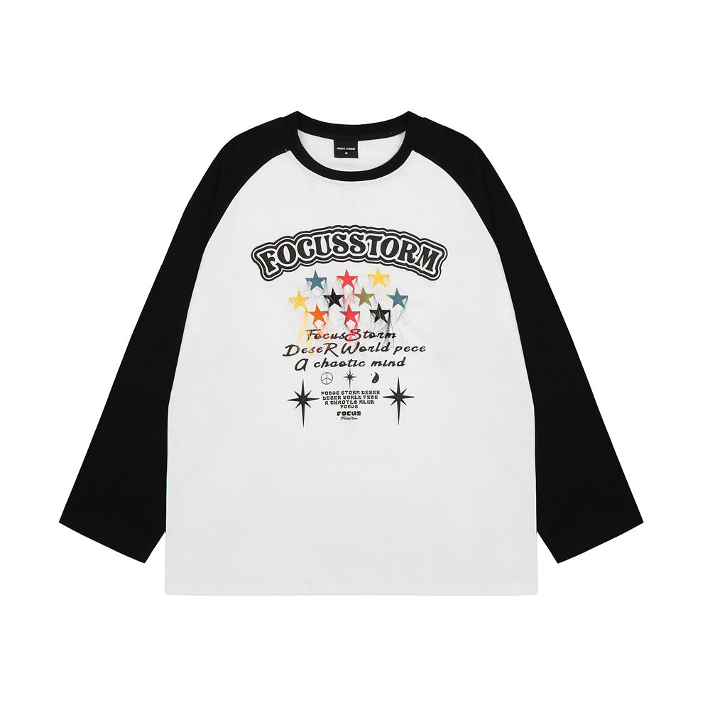 Men Long Sleeve T Shirt XINGX Embroidery Heavy Cotton