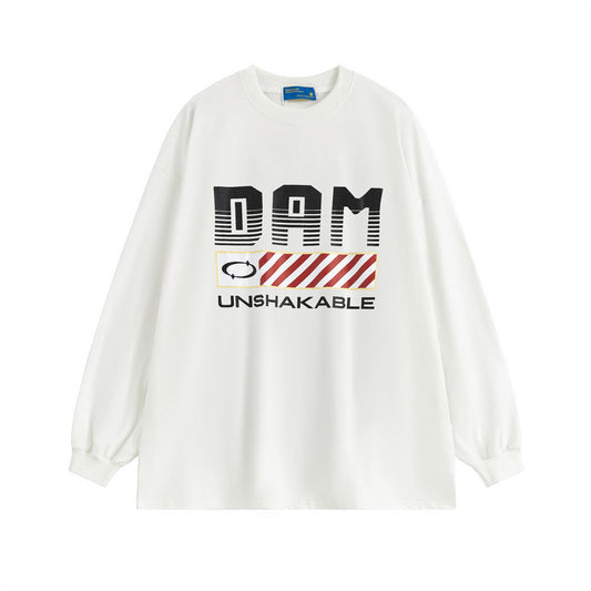 Men Long Sleeve T Shirt Letter Printed Long Loose Casual Base