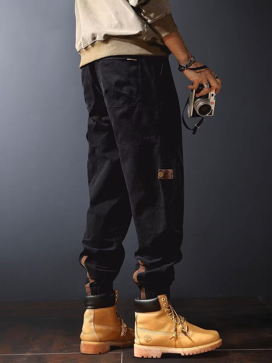 Men Cargo Pants Retro Classic Overalls Men's Spring and Autumn Loose Casual Trousers