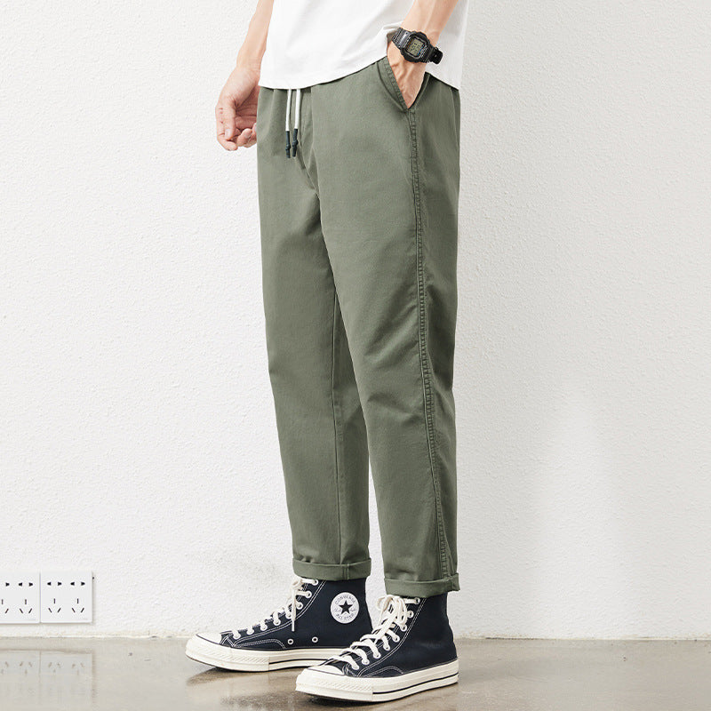 Men Cargo Pants Retro Classic Men's Summer Casual Pants Loose Straight All-Matching Workwear Pants