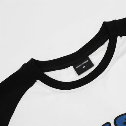 Men Long Sleeve T Shirt Heavy Pure Cotton Embroidery Plug Bottoming Shirt