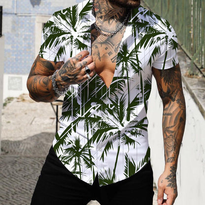 Men Beach Leisure T Shirts Men's Fashion Fashion Short Sleeve Shirt