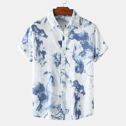 Men Beach Leisure T Shirts Summer Casual Beach Holiday Floral Print