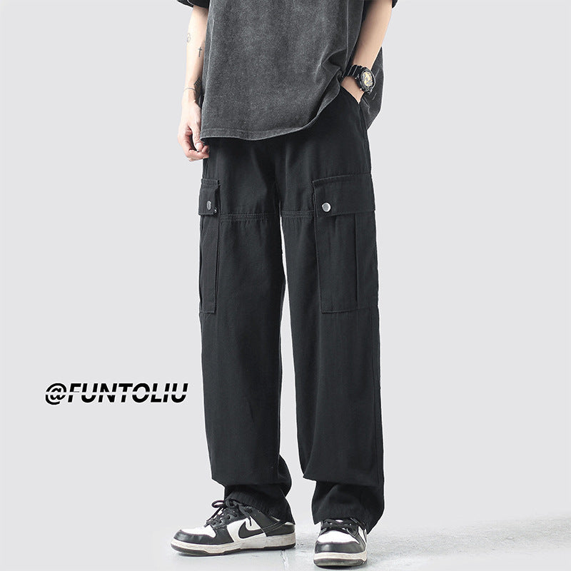 Men Cargo Pants Retro Classic Overalls Men's Autumn Loose