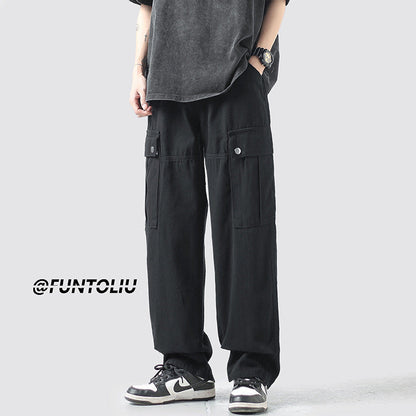 Men Cargo Pants Retro Classic Overalls Men's Autumn Loose