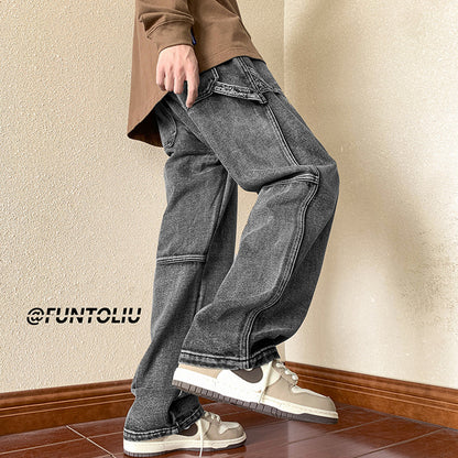 Men Cargo Pants Retro Classic Men's Autumn Winter Pants