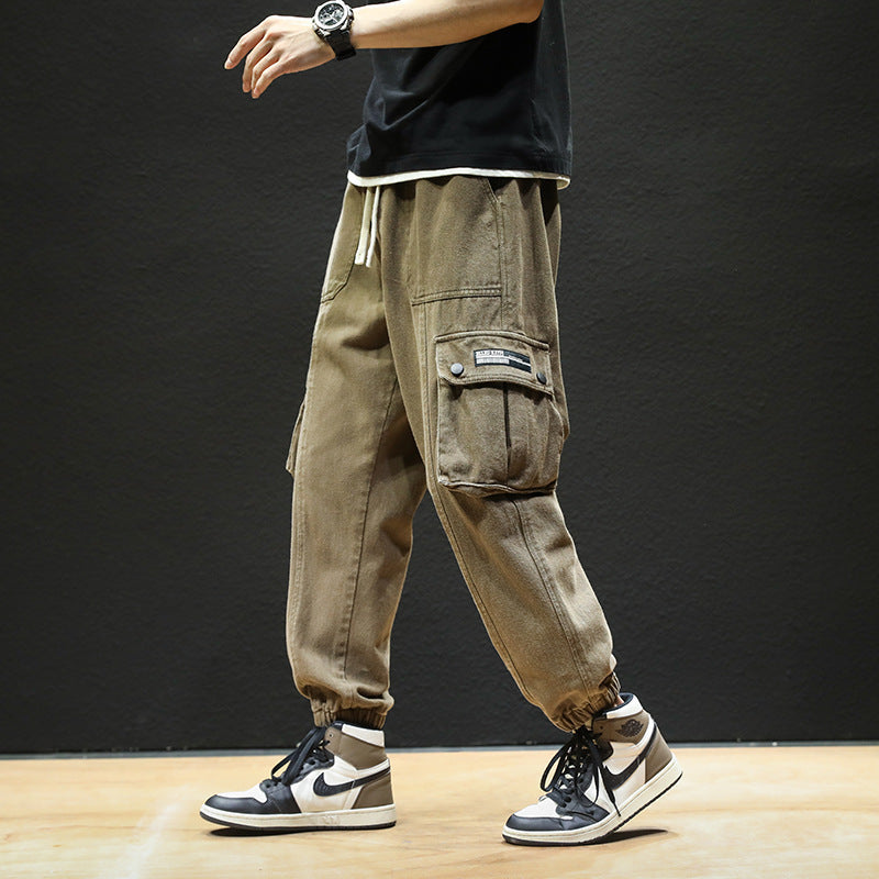 Men Cargo Pants Retro Classic Overalls Men's Spring Loose Casual Pants Men