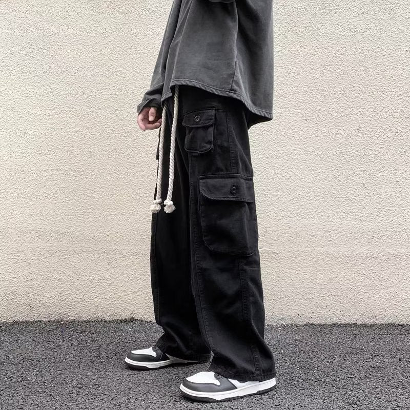 Men Cargo Pants Retro Classic Loose Retro Casual Trousers