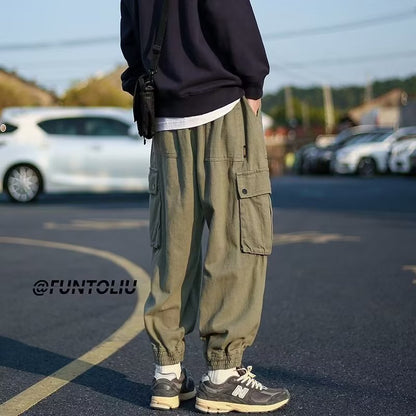 Men Cargo Pants Retro Classic Men Autumn and Winter Boys