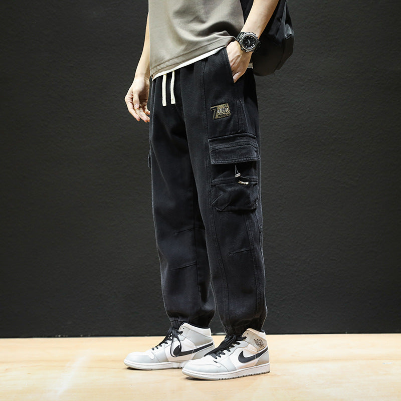 Men Cargo Pants Retro Classic Spring Loose Men's Casual Trousers