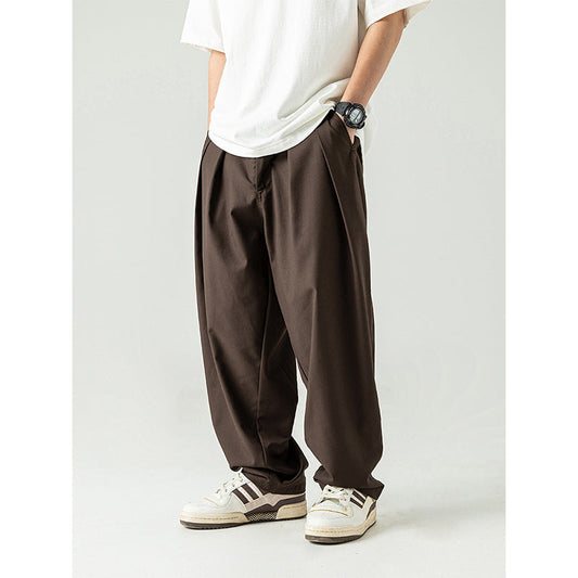 Men Cargo Pants Retro Classic Spring Loose Trousers Simple All-Matching Casual Trousers Men