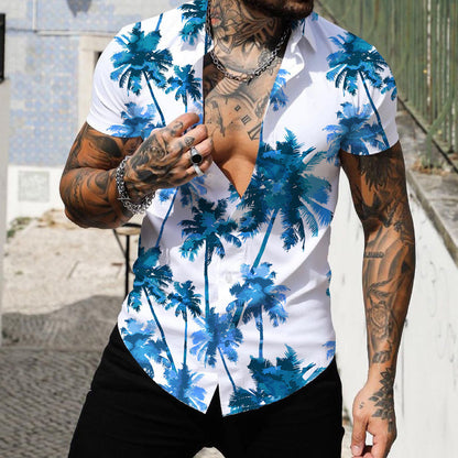 Men Beach Leisure T Shirts Men's Fashion Fashion Short Sleeve Shirt