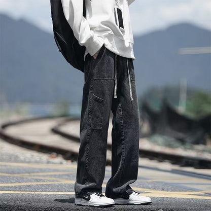 Men Cargo Pants Retro Classic Cargo Jeans Men Baggy Pants