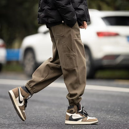 Men Cargo Pants Retro Classic Overalls Men's Spring and Autumn Loose Trendy Casual Pants Fashion