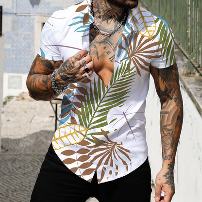 Men Beach Leisure T Shirts Men's Fashion Fashion Short Sleeve Shirt