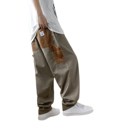 Men Cargo Pants Retro Classic Overalls Men's Loose Casual Pants Trendy Teen Long Pants All-Matching