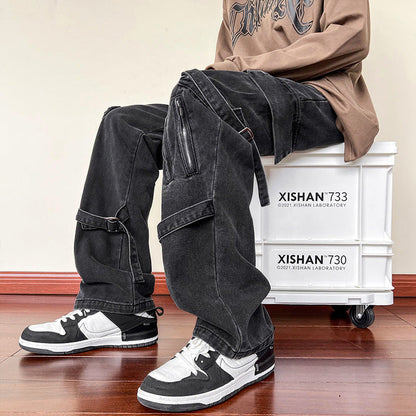 Men Cargo Pants Retro Classic Jeans Men Straight Cargo Pants