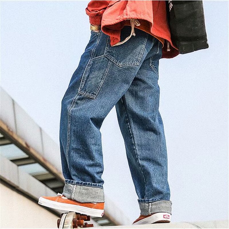 Men Cargo Pants Retro Classic Men Straight Loose Trousers