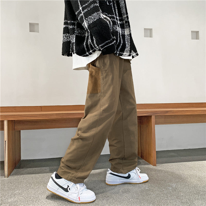 Men Cargo Pants Retro Classic Workwear Pants Men's Spring Trendy Casual Pants Loose