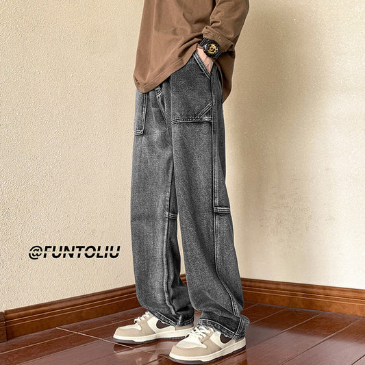 Men Cargo Pants Retro Classic Men's Autumn Winter Pants